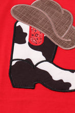 Load image into Gallery viewer, Red boots applique boy top
