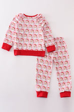 Load image into Gallery viewer, Pink christmas santa claus girl pajamas set
