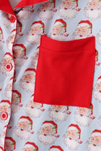 Load image into Gallery viewer, Blue christmas santa claus men pajamas set
