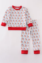 Load image into Gallery viewer, Blue christmas santa claus boy pajamas set
