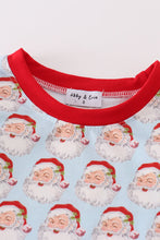 Load image into Gallery viewer, Blue christmas santa claus boy pajamas set
