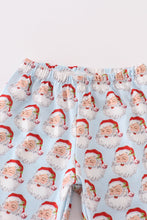 Load image into Gallery viewer, Blue christmas santa claus boy pajamas set
