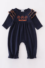 Load image into Gallery viewer, Navy war eagle embroidery girl romper
