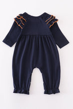 Load image into Gallery viewer, Navy war eagle embroidery girl romper
