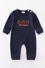 Load image into Gallery viewer, Navy war eagle embroidery boy romper
