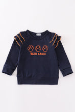 Load image into Gallery viewer, Navy war eagle embroidery girl top
