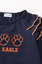 Load image into Gallery viewer, Navy war eagle embroidery girl top
