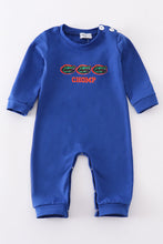 Load image into Gallery viewer, Blue chomp embroidery boy romper
