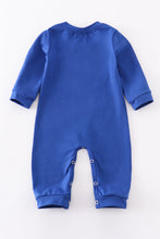 Load image into Gallery viewer, Blue chomp embroidery boy romper
