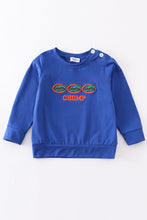 Load image into Gallery viewer, Blue chomp embroidery boy top
