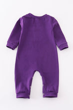 Load image into Gallery viewer, Purple geaux embroidery boy romper
