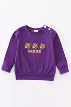 Load image into Gallery viewer, Purple geaux embroidery boy top
