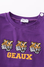 Load image into Gallery viewer, Purple geaux embroidery boy top
