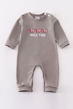 Load image into Gallery viewer, Grey roll tide embroidery boy romper
