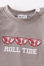 Load image into Gallery viewer, Grey roll tide embroidery boy romper
