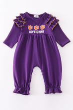 Load image into Gallery viewer, Puprle go tigers embroidery girl romper
