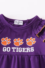 Load image into Gallery viewer, Puprle go tigers embroidery girl romper
