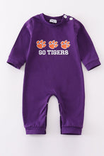 Load image into Gallery viewer, Puprle go tigers embroidery boy romper
