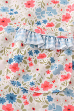 Load image into Gallery viewer, Pink&amp;blue floral print girl set
