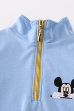 Load image into Gallery viewer, Blue character embroidery boy zipper pullover
