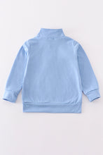 Load image into Gallery viewer, Blue character embroidery boy zipper pullover
