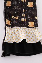 Load image into Gallery viewer, Mustard happy new year embroidery girl jumpsuit set
