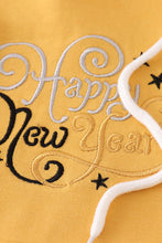 Load image into Gallery viewer, Mustard happy new year embroidery boy hoodie set
