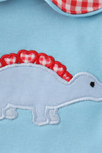 Load image into Gallery viewer, Blue valentine dinosaur applique boy bubble set
