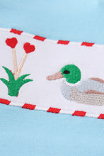 Load image into Gallery viewer, Blue valentine duck embroidery boy set
