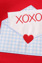 Load image into Gallery viewer, Red valentine XOXO applique boy set
