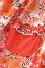 Load image into Gallery viewer, Fall floral print ruffle girl set
