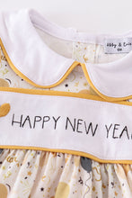 Load image into Gallery viewer, Mustard happy new year embroidery girl bubble
