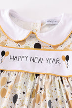 Load image into Gallery viewer, Mustard happy new year embroidery girl set
