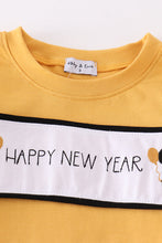 Load image into Gallery viewer, Mustard happy new year embroidery boy set
