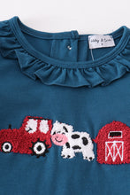 Load image into Gallery viewer, Navy farm french knot girl set
