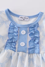 Load image into Gallery viewer, Blue bow girl bloomer set
