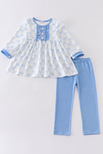 Load image into Gallery viewer, Blue bow girl pants set
