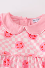 Load image into Gallery viewer, Pink valentine smile print girl jumpsuit set
