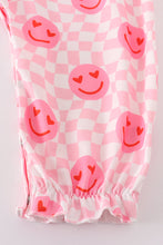 Load image into Gallery viewer, Pink valentine smile print girl jumpsuit set
