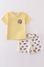 Load image into Gallery viewer, Yellow tiger embroidery LSU boy set
