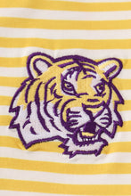 Load image into Gallery viewer, Yellow tiger embroidery LSU boy set
