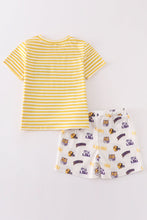 Load image into Gallery viewer, Yellow tiger embroidery LSU boy set
