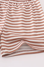 Load image into Gallery viewer, Brown stripe boy shorts set
