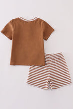 Load image into Gallery viewer, Brown stripe boy shorts set
