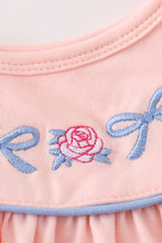 Load image into Gallery viewer, Pink rose bow embroidery dress
