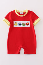 Load image into Gallery viewer, Red charactor embroidery boy romper
