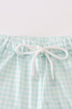 Load image into Gallery viewer, Sage gingham boy shorts set
