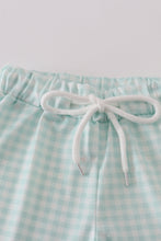 Load image into Gallery viewer, Sage gingham boy shorts set
