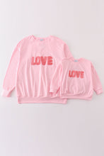 Load image into Gallery viewer, Pink valentine&#39;s day love french knot mom&amp;me top
