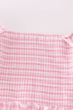 Load image into Gallery viewer, Pink gingham smocked women dress
